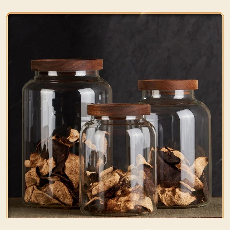 Glass Jar with Acacia Wood Lid Glass Jar with Acacia Wood Lid