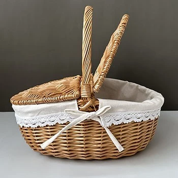 Willow Basket With Lid