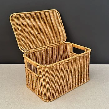 Rectangular Ratta Basket With Lid