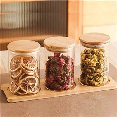 Bamboo Lid Spice Jars
